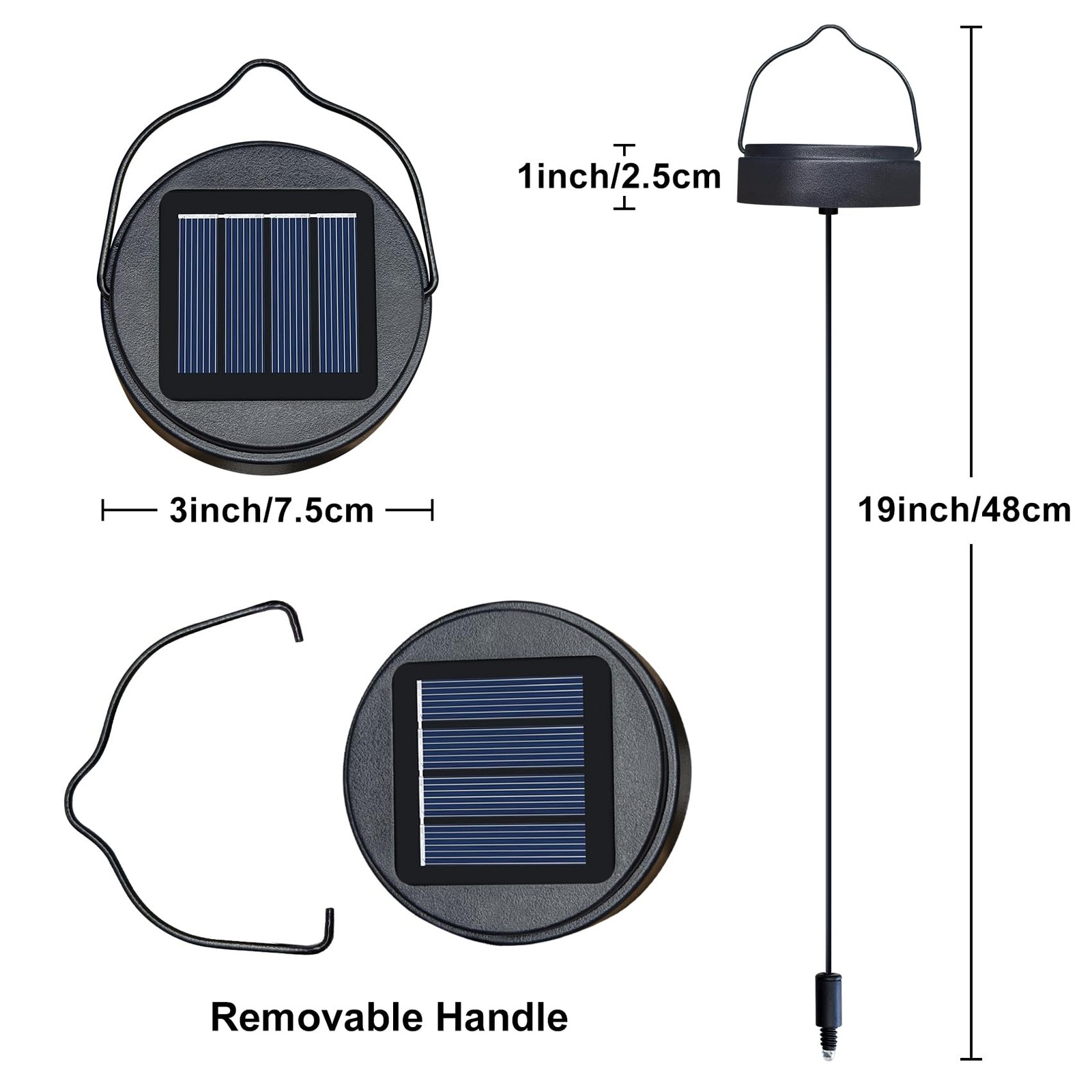AA 600Mah Solar Light Replacement Top Parts for Solar Outdoor Lantern, Waterp…