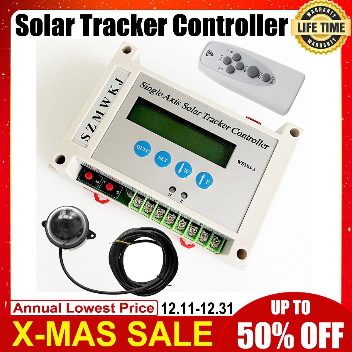 Single Axis Solar Panel Tracking Sunlight Tracker Controller DIY PV Solar System