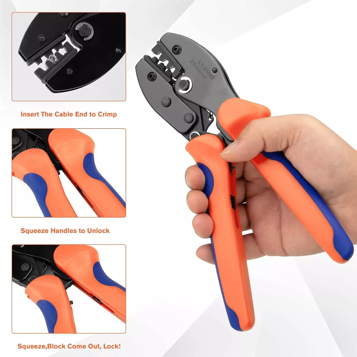 27PCS Solar Panel Cable Wire Connectors Crimper PV Crimping Pliers Tools Set Kit
