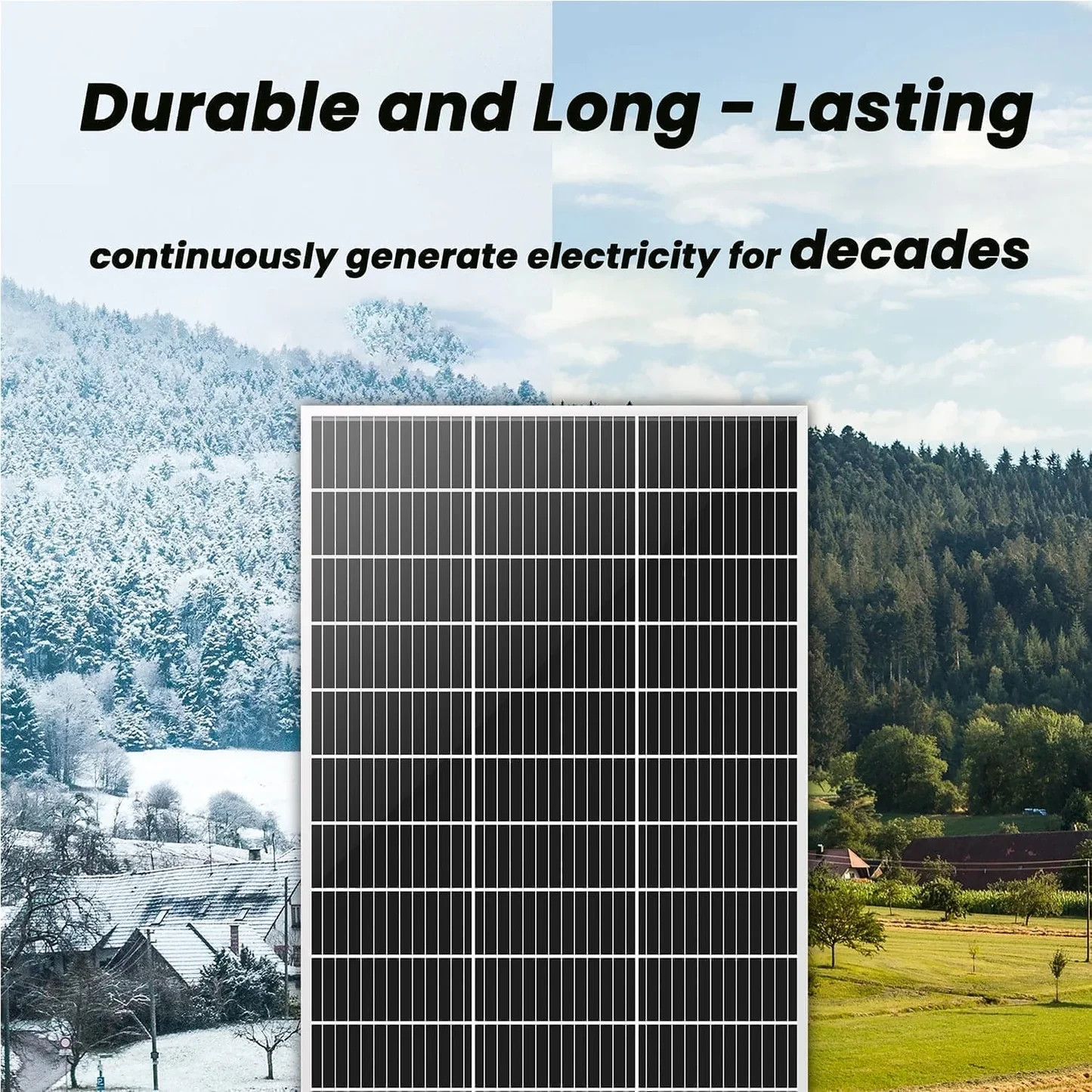 Nature’s Generator 100W Rigid Monocrystalline Solar Panel, Off-Grid and RV Ready