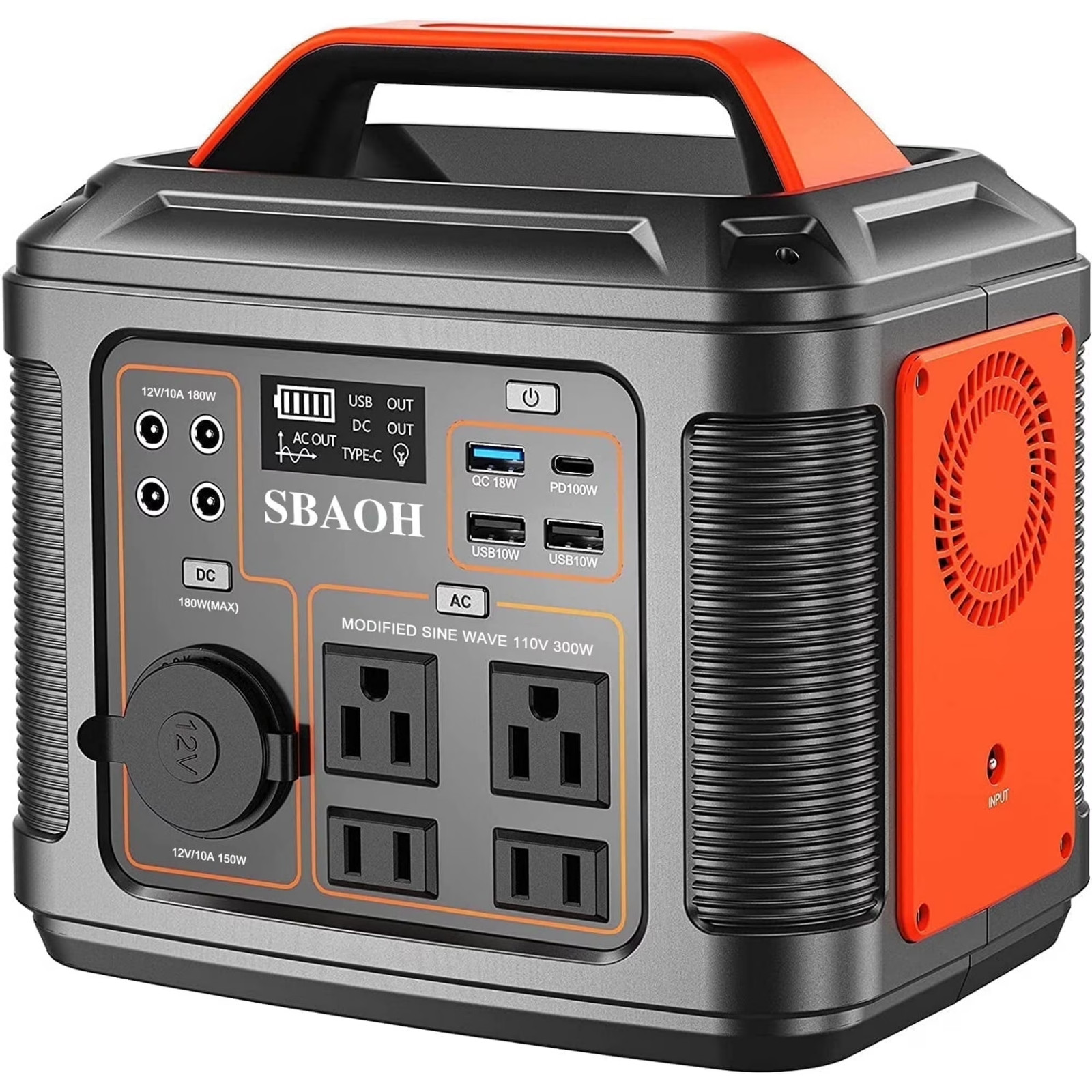 Estacion De Energia Portatil 300W Peak 600W Con 2 Tomas De Corriente USB-C