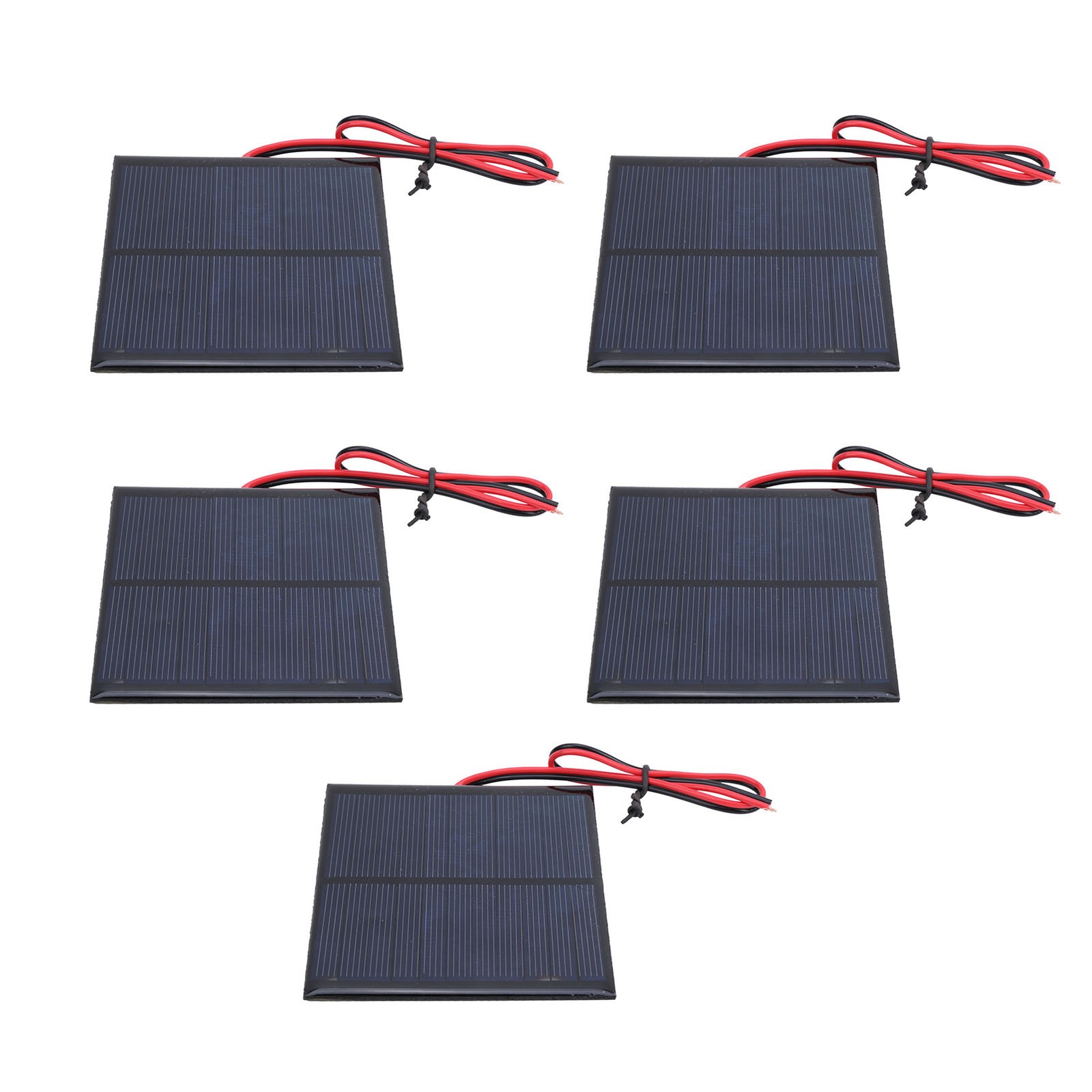 5Pcs Mini Solar Panel Board Module + 30CM Red And Black Wire DC5.5V 160mA