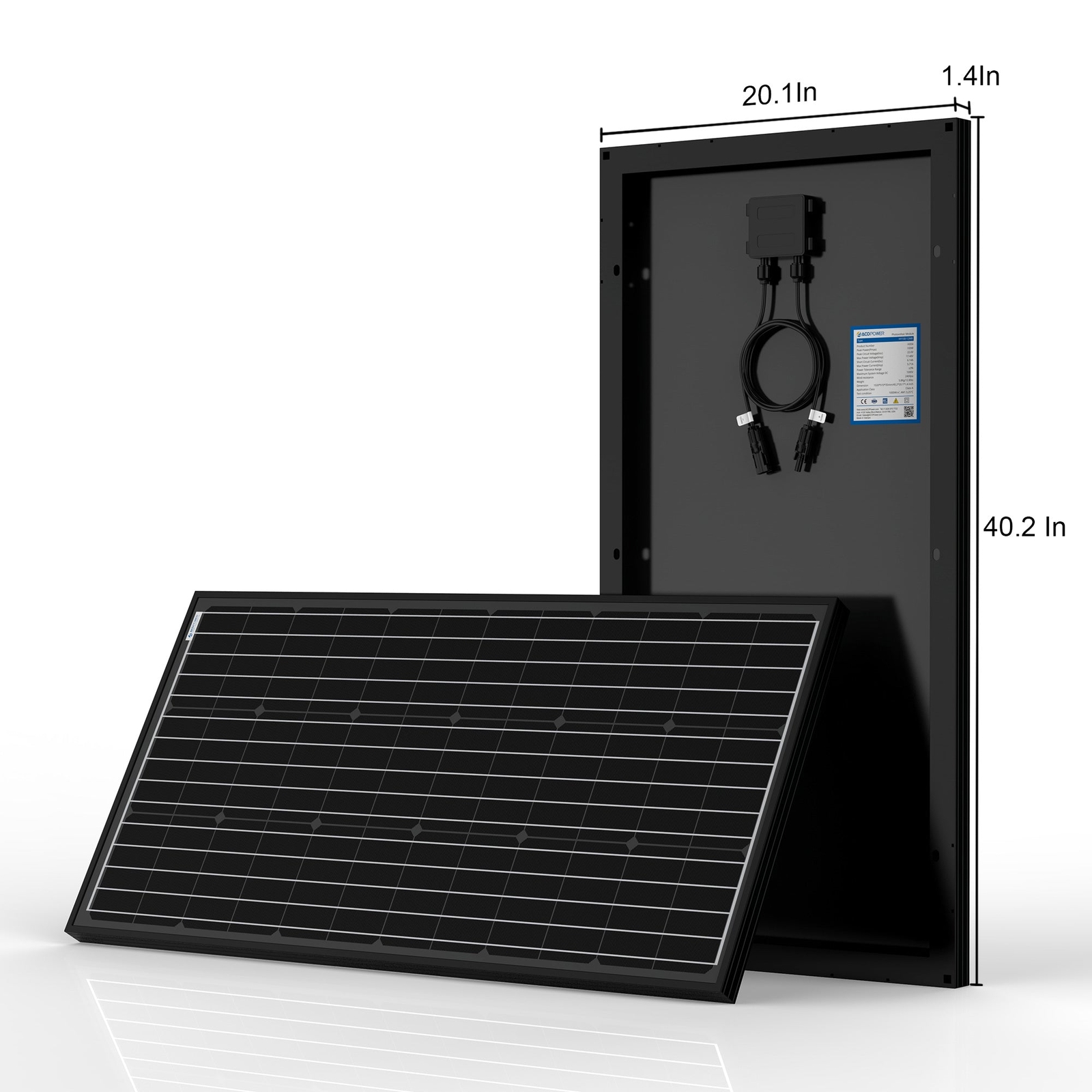 ACOPOWER 800W 60A All Black Mono Solar RV Kits with 60A MPPT Charge Controller