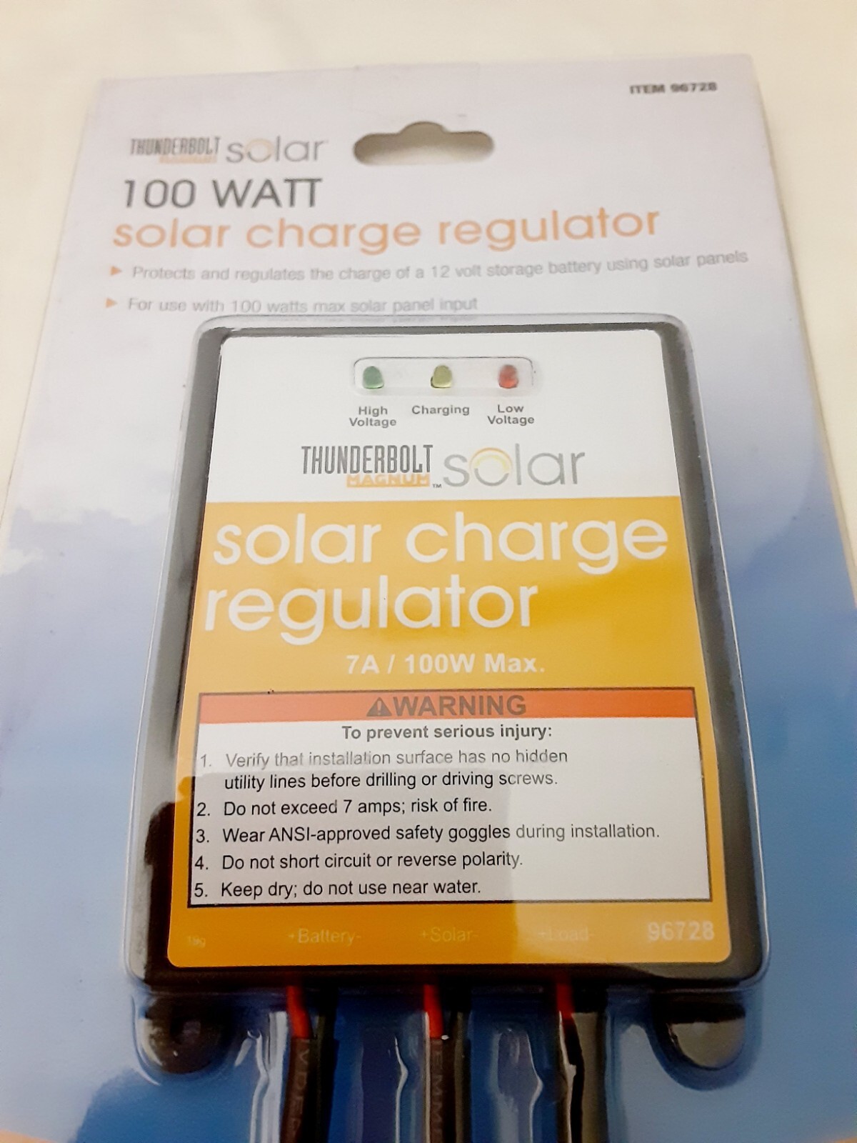 Thunderbolt Magnum 100 watt Solar Charge Regulator Item 96728