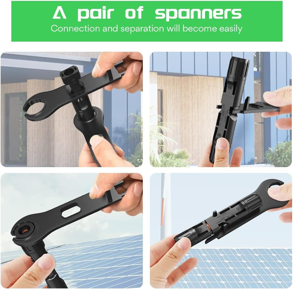 Solar Connectors 30A Y-Branch Cable, Solar Cable Parallel Adaptor in Pair with 2