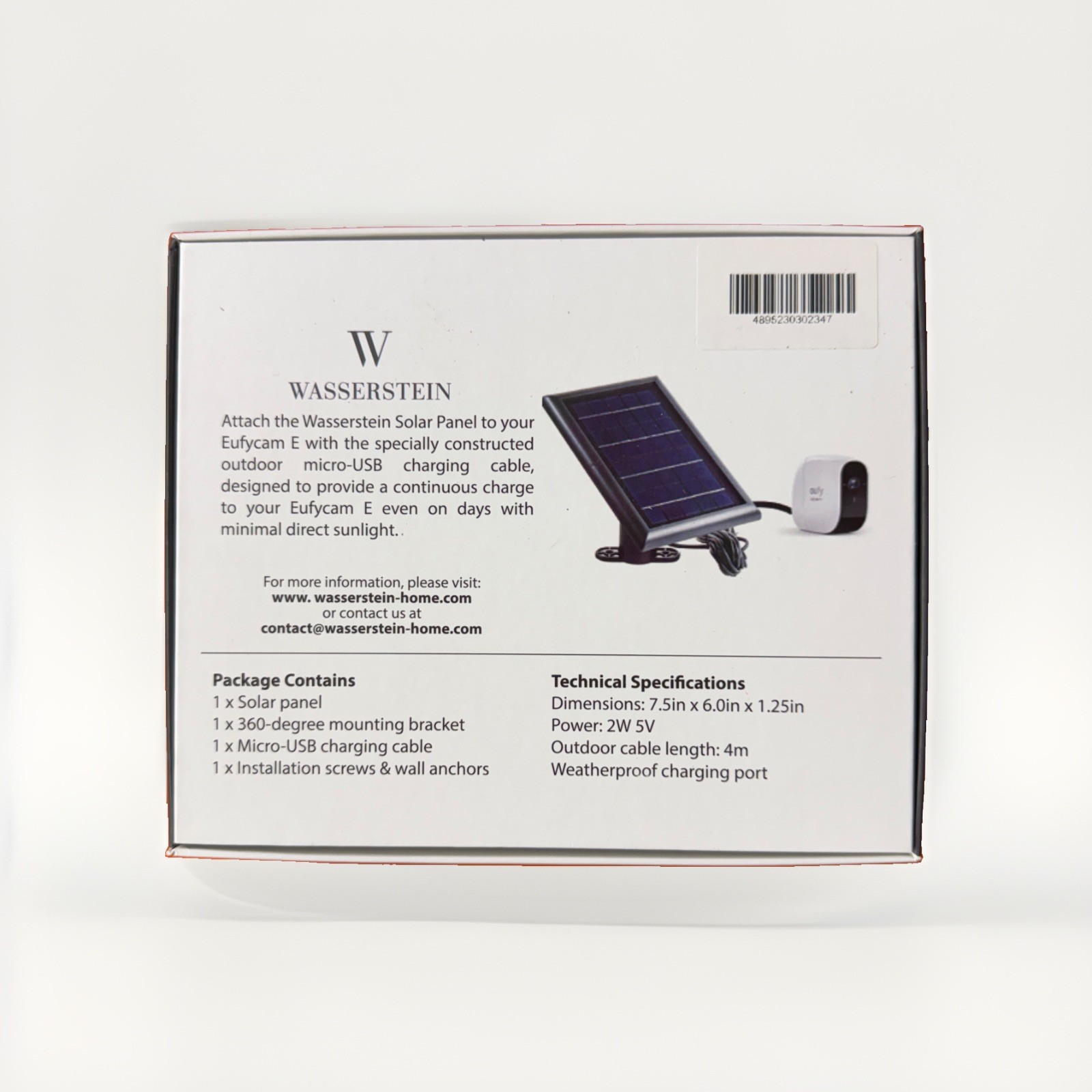 Wasserstein Eufy Cam E Outdoor Smart Security Camera Black Solar panel