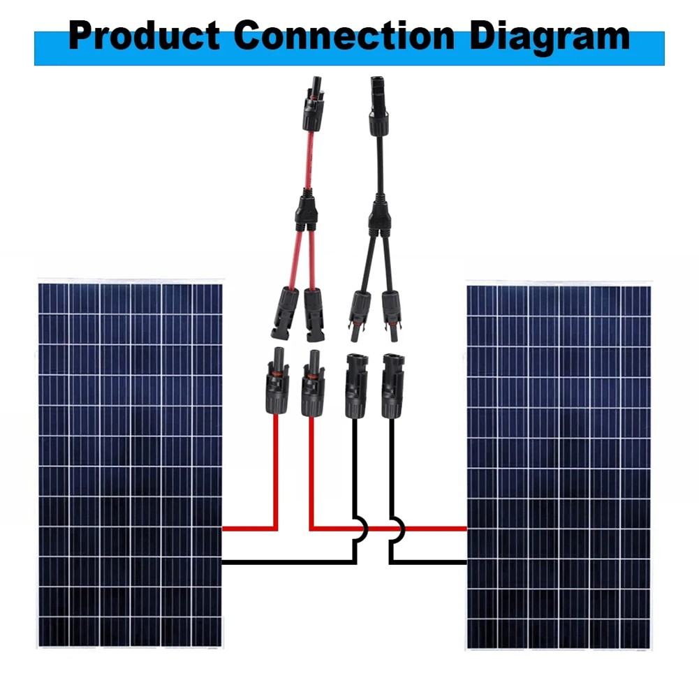Y Branch Plug 1 to 2 Parallel Connection Solar Connector Photovoltaic Panel3060