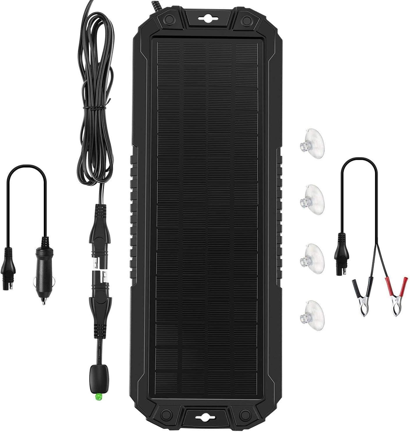 Solar Panel Car Battery Trickle Charger & Maintainer 5W 12V Solar