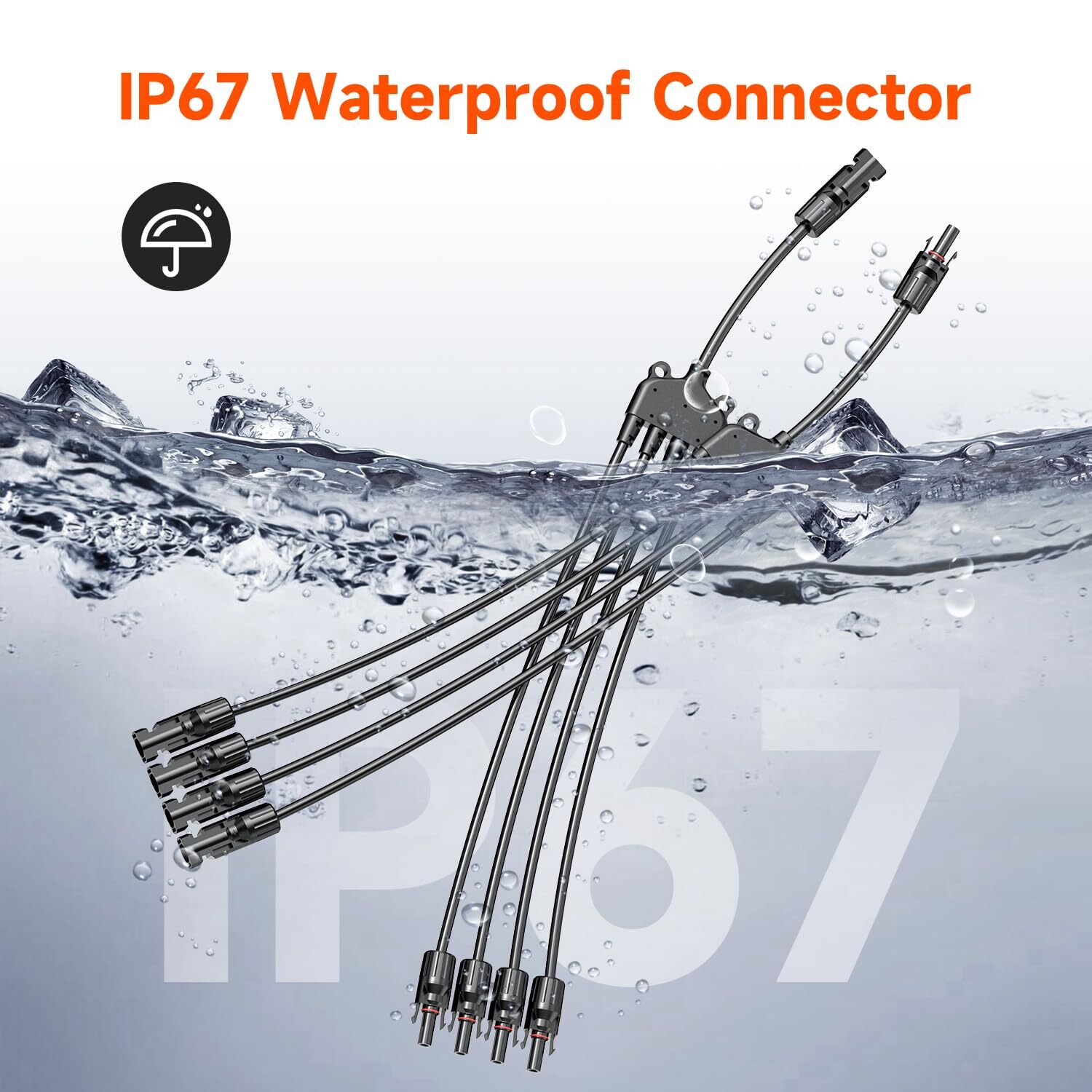 Solar Panels Connectors Y Branch 1 to 4 Parallel Adapter Cable Wire Plug Tool