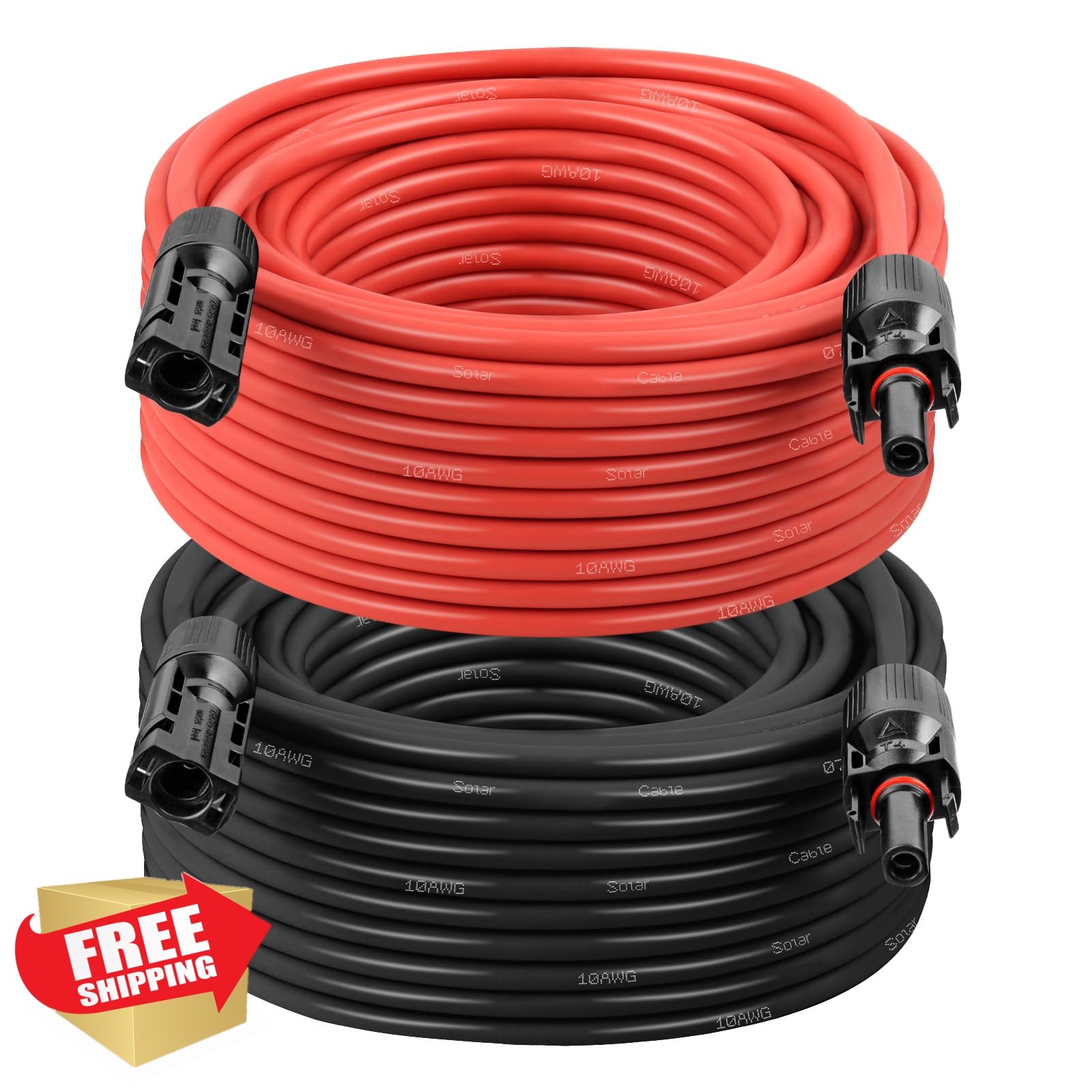XRDS-RF Solar Extension Cable 10AWG 75FT Red Black