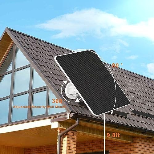 5W Solar Panel Charger for Ring & Wyze Cameras, 9.8ft Cable, Waterproof, 2 Pack