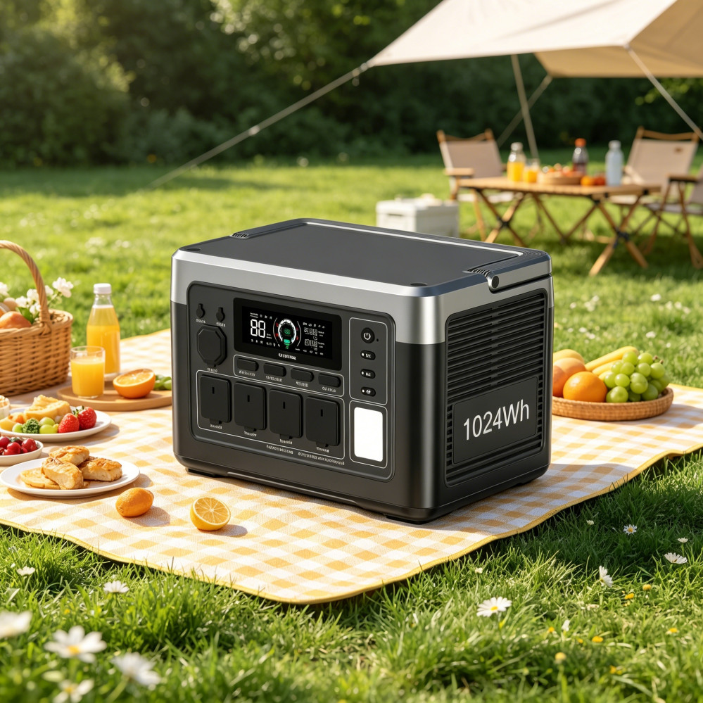 New Power Station Emergency Backup OUKITEL P1000E PLUS RV 1800W 1024Wh Home Camp