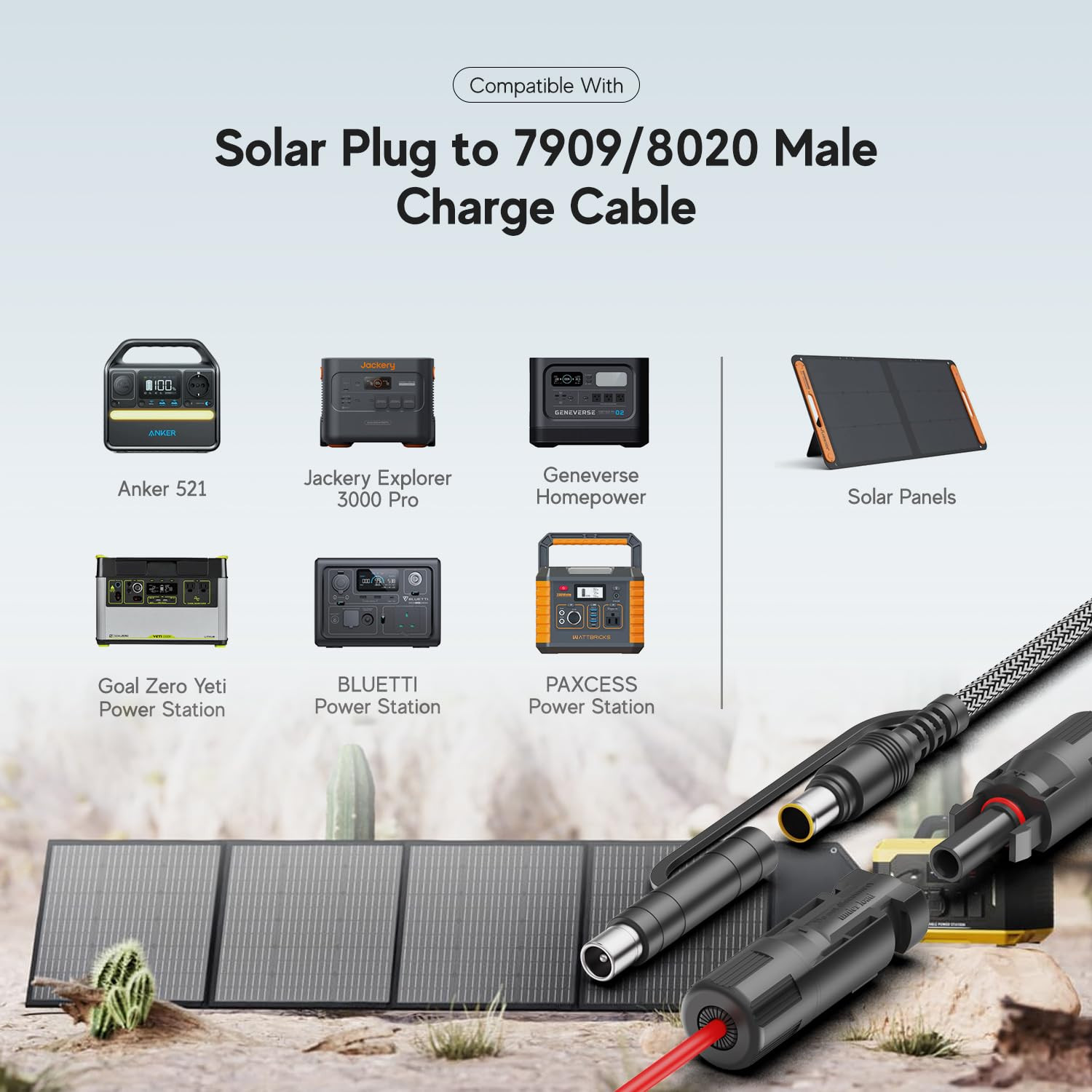 3.5M MC-4 Solar Connector to DC7909/DC8020 Extension Cable for Jackery Explorer