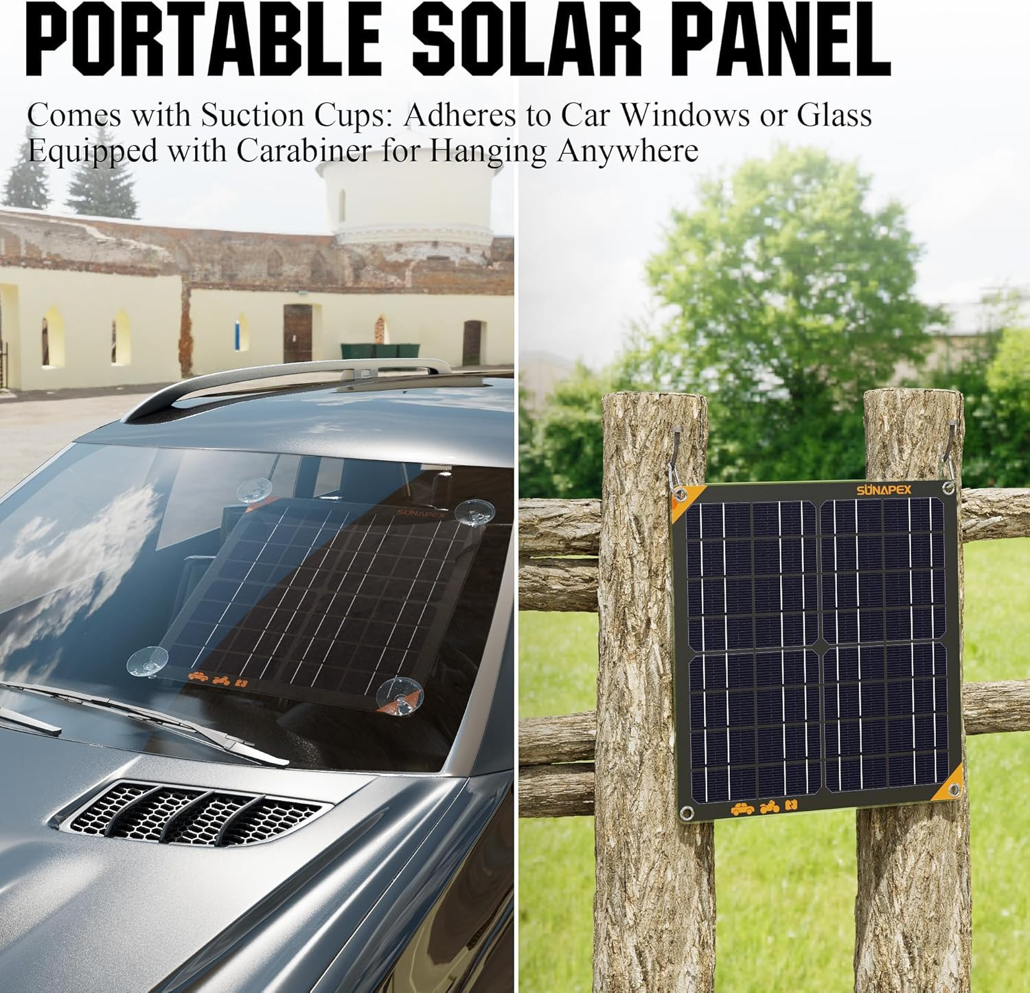 20W 12V Solar Panel Battery Charger Maintainer, Portable Waterproof Solar Trickl