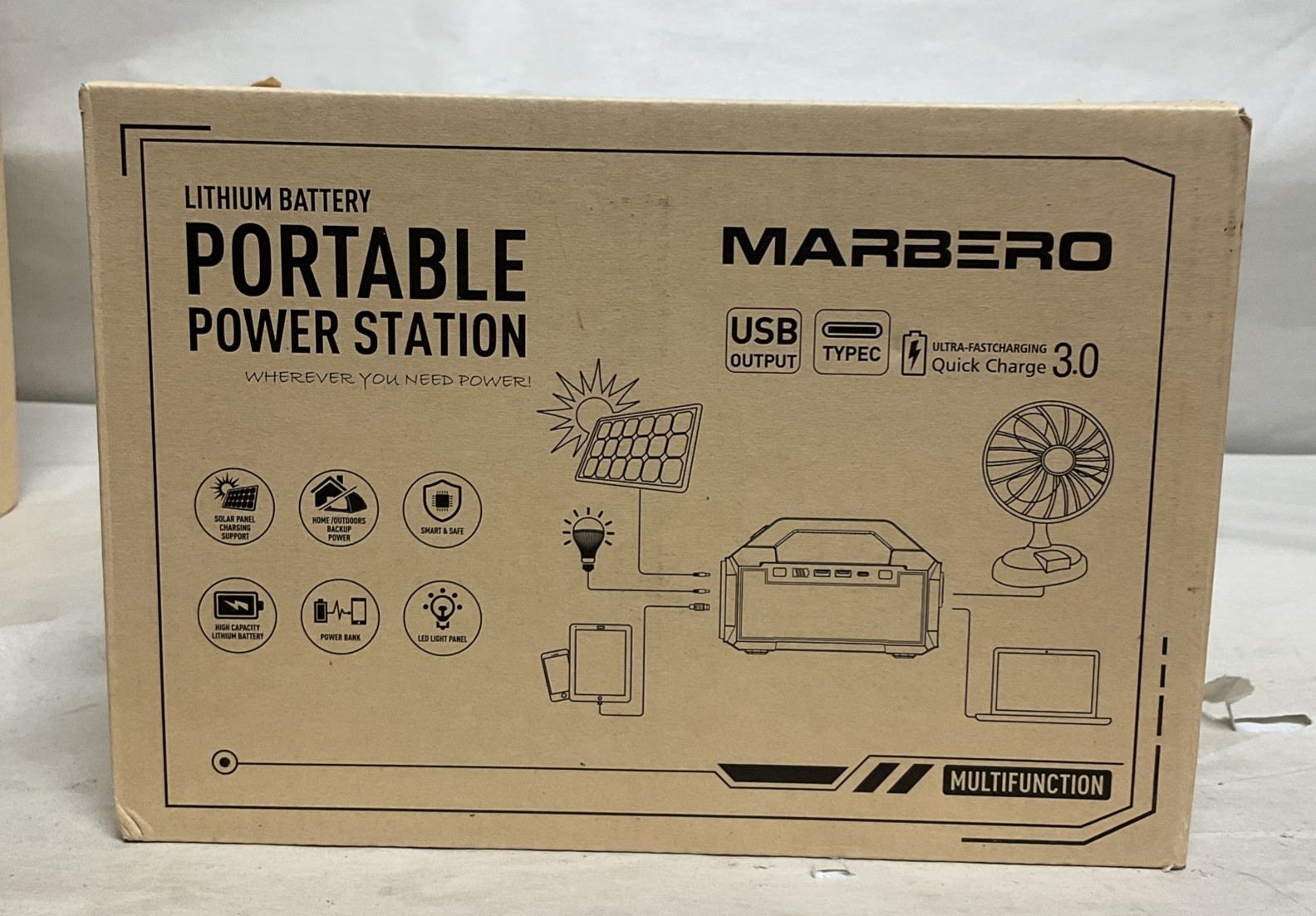 MARBERO Camping Solar Generator 120W Peak Portable Power Station 88Wh Generator