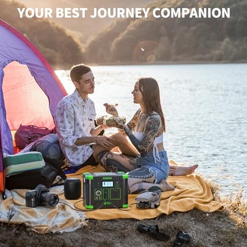 Portable Power Station, 330W 288.6Wh Solar Generator 60W USB-C PD, 5W Green