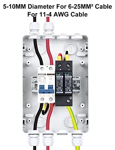 Solar Panel Disconnect Switch with Surge Protector, 40A DC1000V Combiner Box, RV