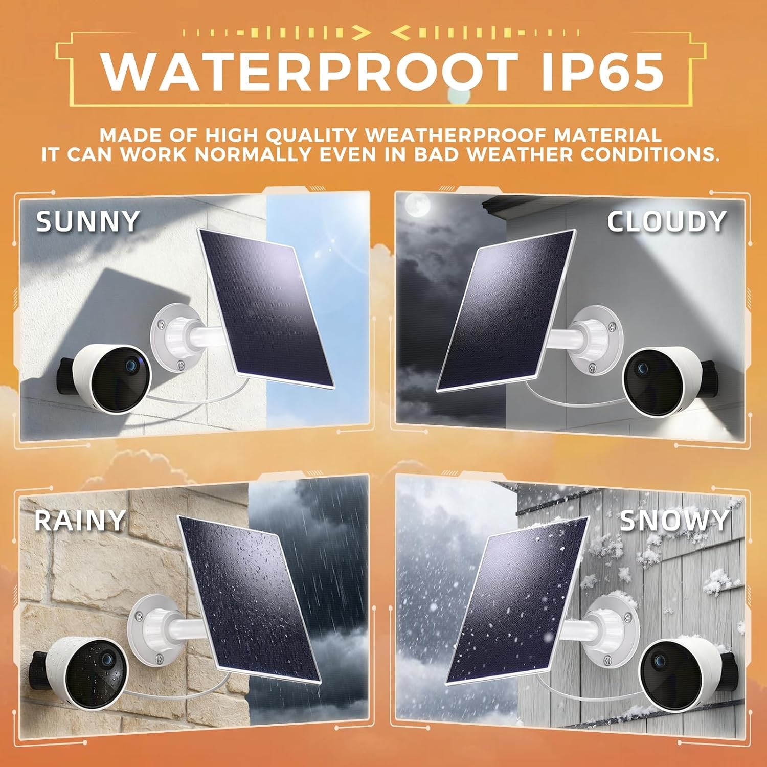 Solar Panel Compatible with Simplisafe Outdoor Camera, IP65 Waterproof, 360° Adj