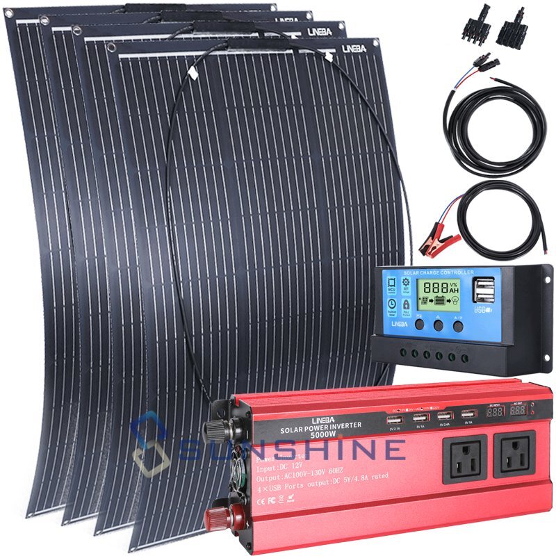Complete Solar Panel Kit – 5000W Power Inverter, 12V Battery Charger Controller