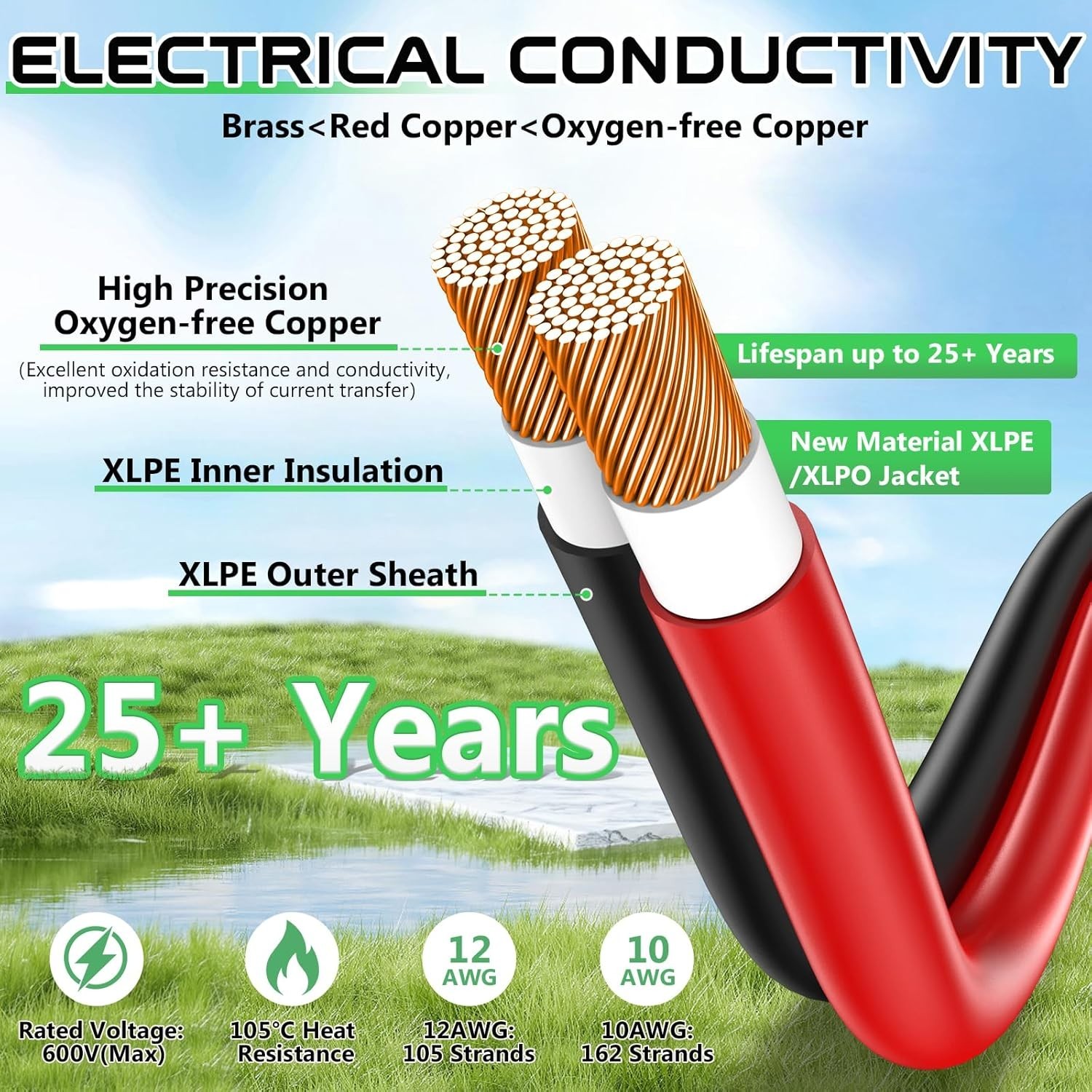 High-Quality 10AWG XT60 Solar Cable – 600V, 25FT for Efficient Power Transfer