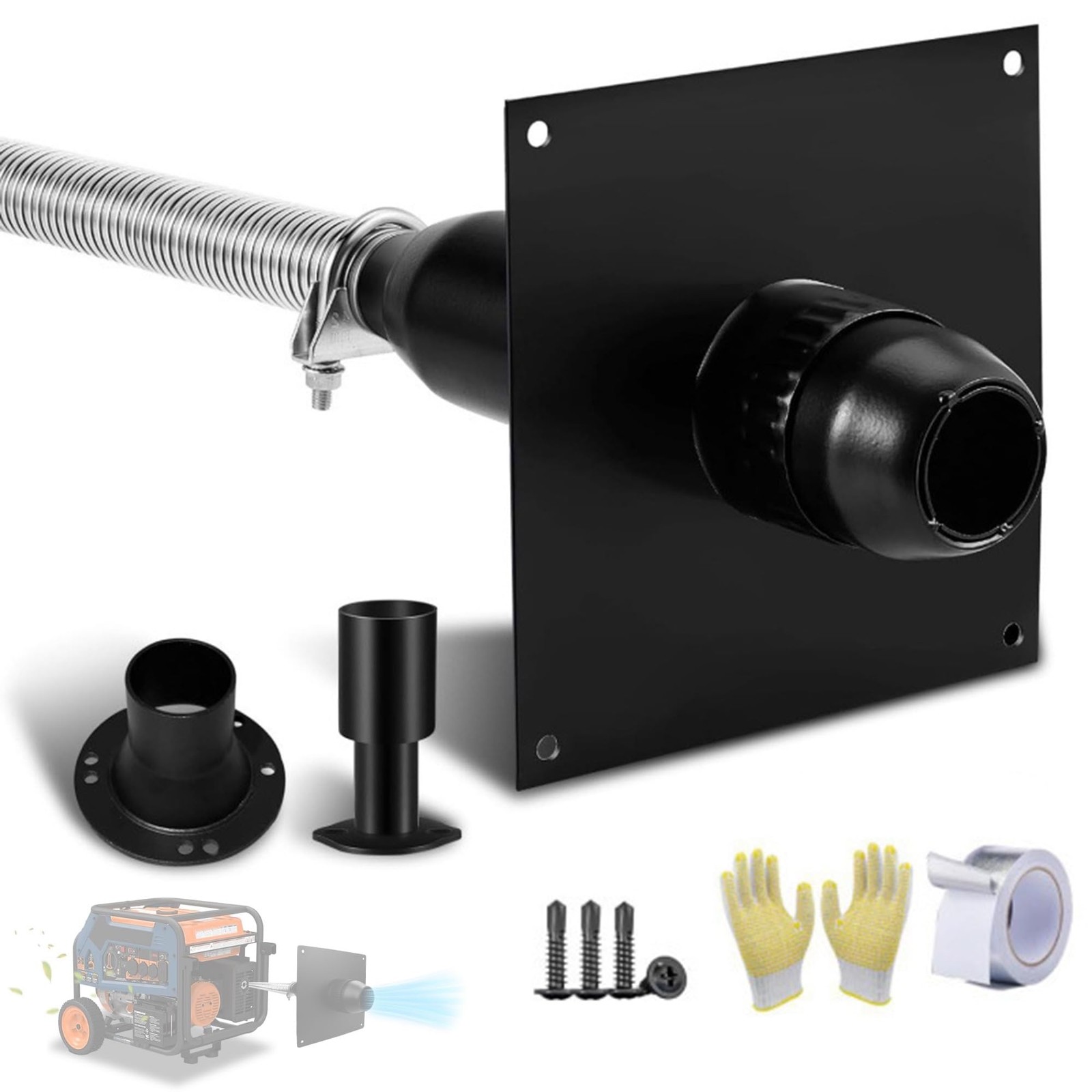Generator Exhaust Extension Kit, Generator Muffler Silencer Kit, All-in-Kit w…