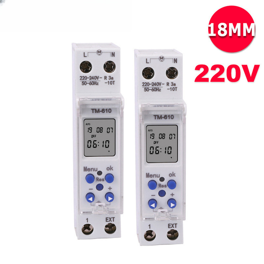 Programmable Switch DIN Rail Timer Clear Digital LCD Easy Installation