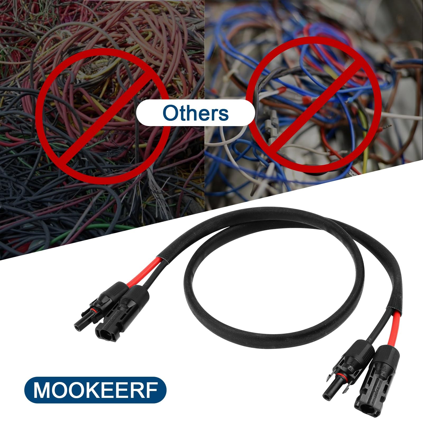 Solar Panel Extension Cable – 10AWG 10FT Solar Wire with Female & Male Waterp…