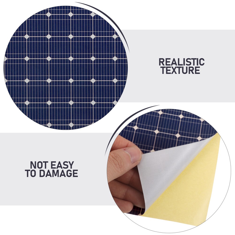 6Pcs Reusable Miniature Solar Panel Stickers for Dollhouse Decor Dark Blue