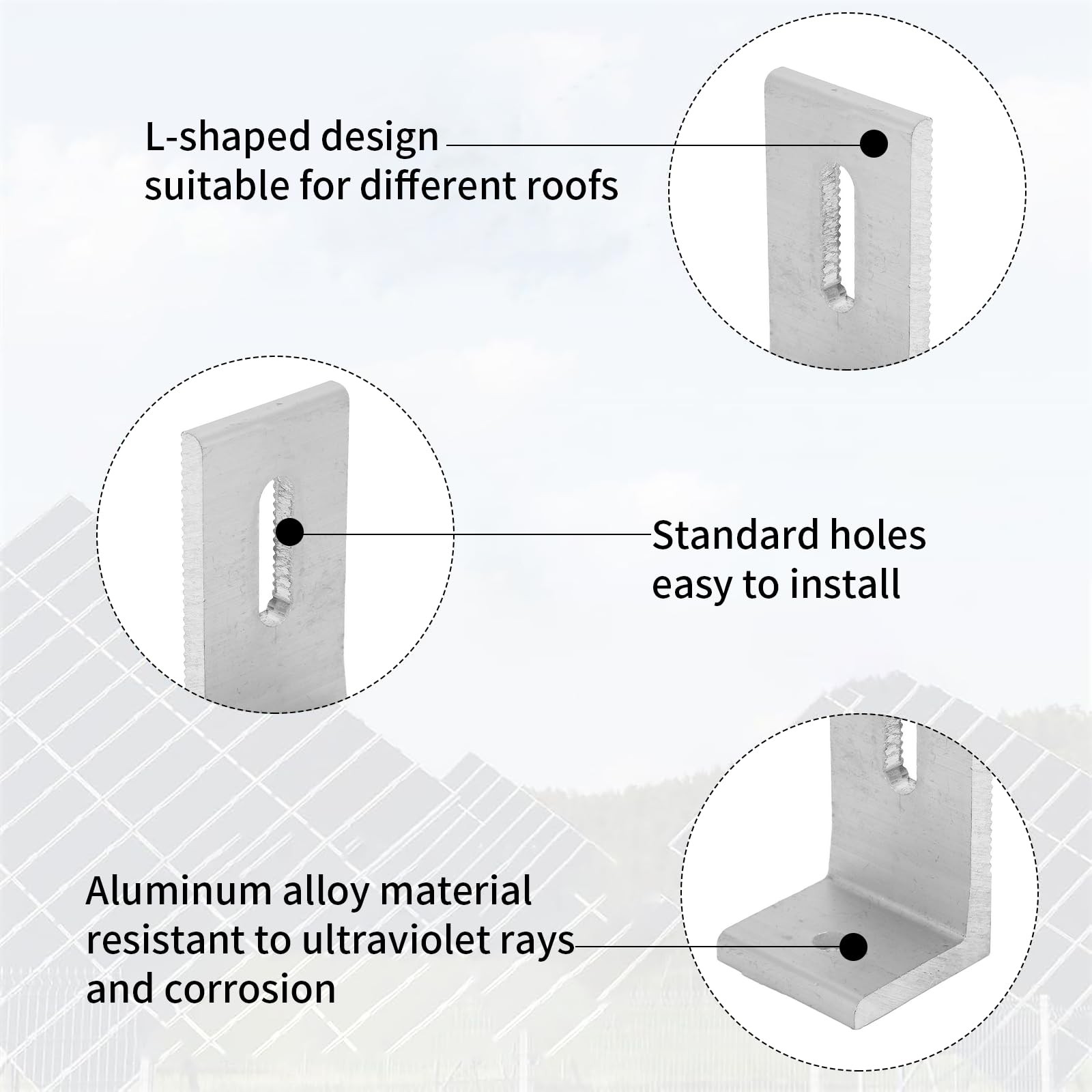 L Foot Solar Mount,Aluminum Alloy Photovoltaic Solar Panel Mounting L Bracket…