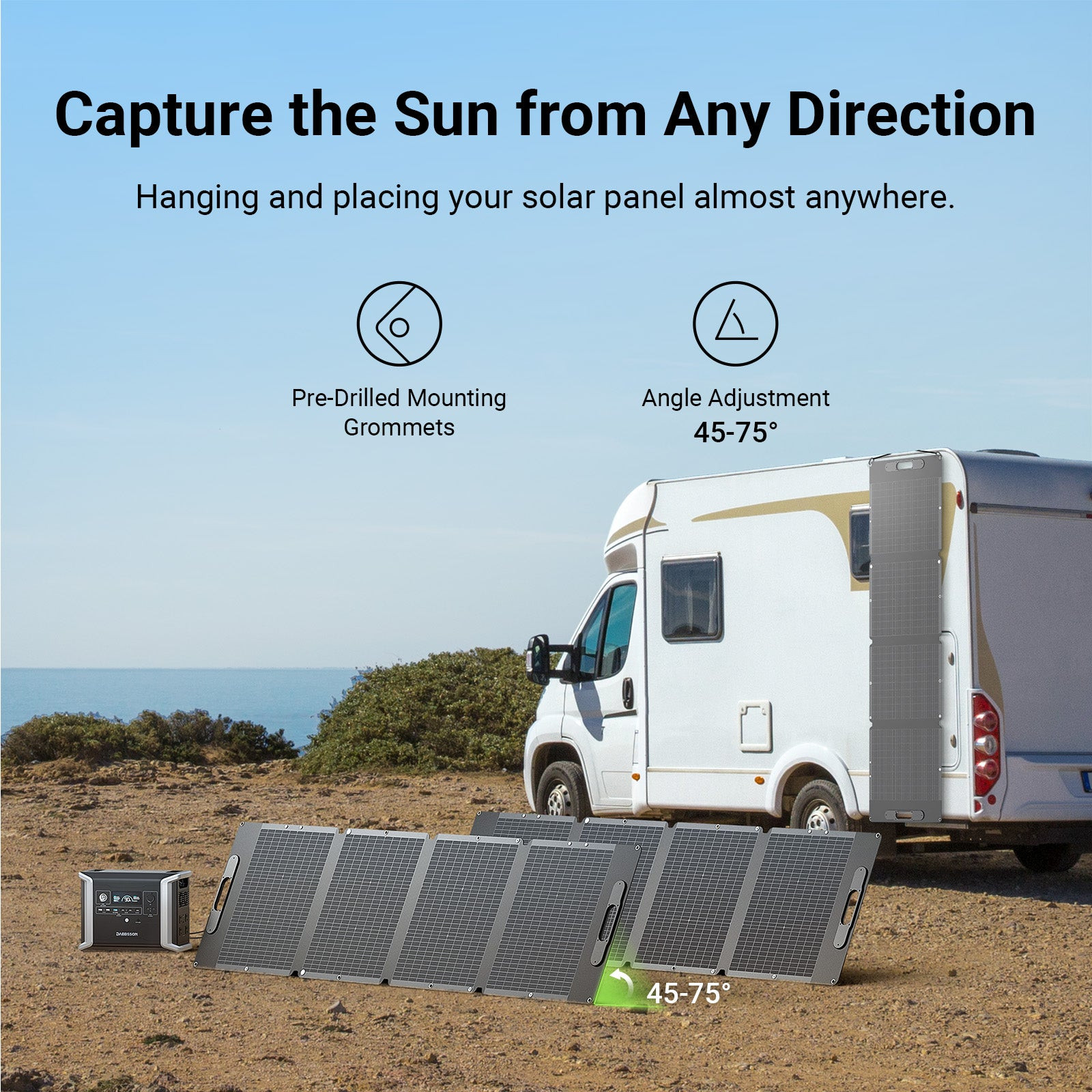 Dabbsson 768Wh 600W Power Station Solar Generator w/ 210W Foldable Solar Panel