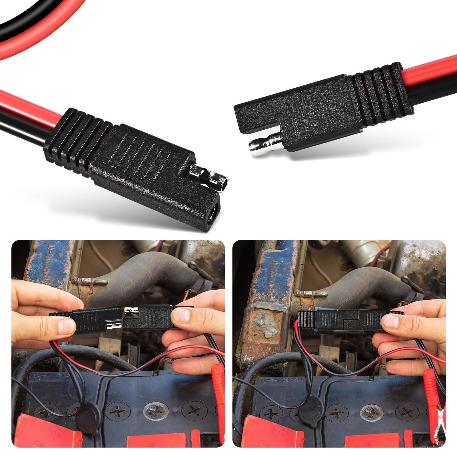 Usngsny 2-Pack 2 Pin Quick Disconnect Polarized Wire Harness, 1FT 10AWG SAE C…
