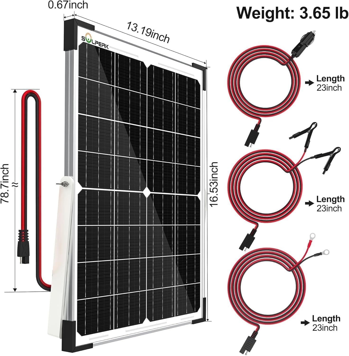 12V Solar Battery Charger 50W Waterproof 8A Controller – for RV, Car, Boat