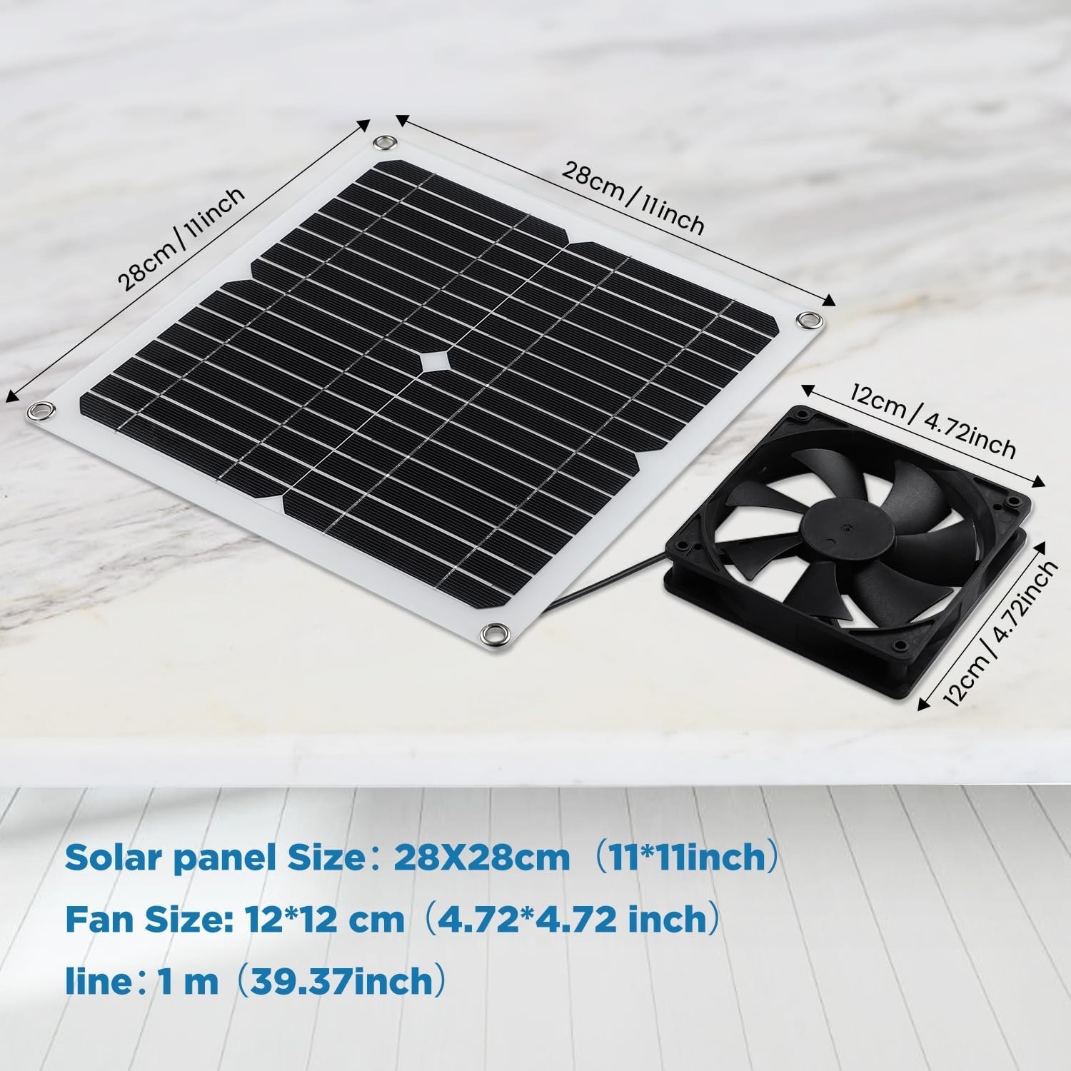 Compact Solar Fan Kit with 12W Panel – Ideal for Sheds and Pet Houses