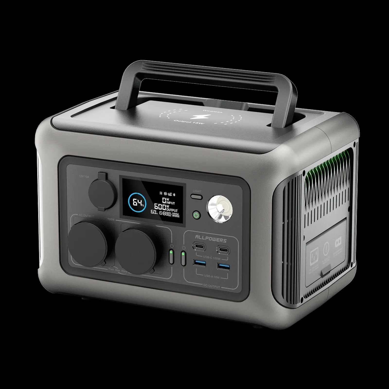 ALLPOWERS Portable Power Station R600, 299Wh Battery with 2x 600W (1200W)