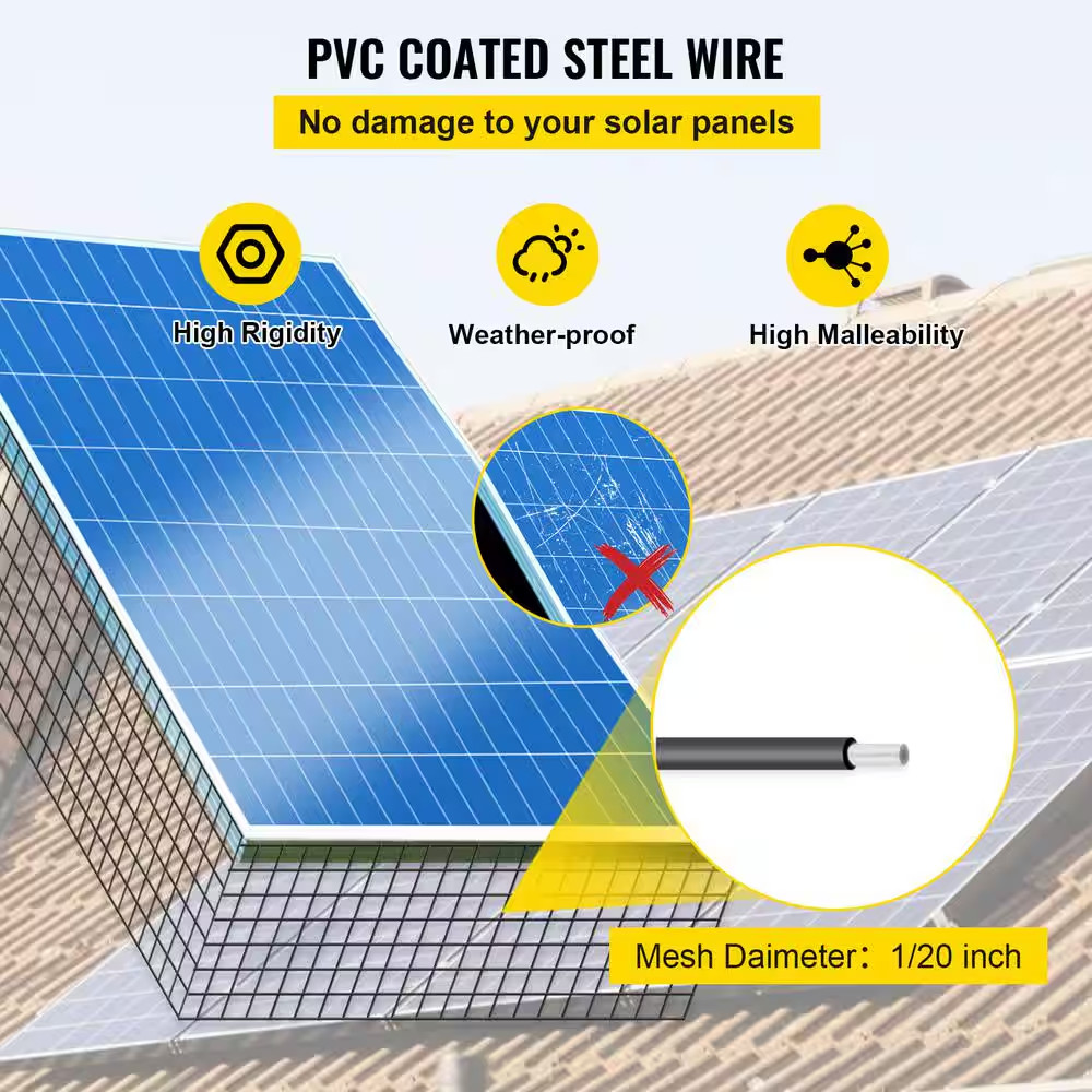 Solar Panel Bird Wire 8 In. X 98 Ft. Solar Panel Critter Guard Removable Garden