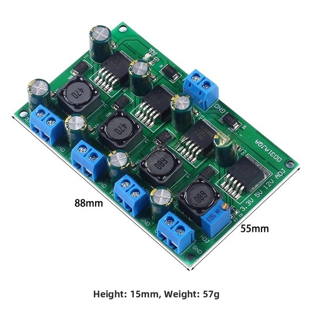 3A 50W Adjustable Range DC DC Step Down Converter 2V-28V with 3.3V 5V 12V Fixed
