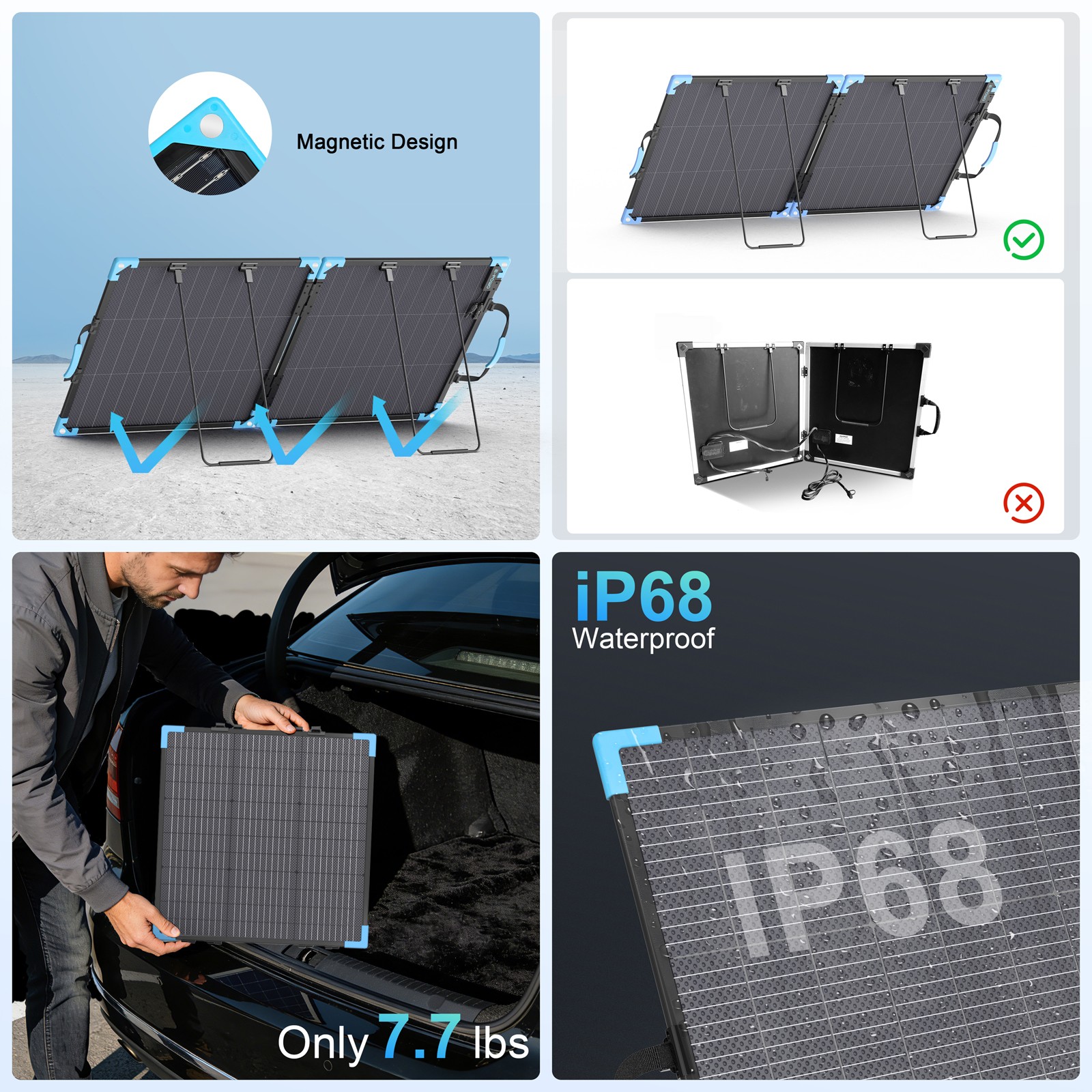 Solar Panel 110W Bifacial for EcoFlow DELTA 3 Plus 1024Wh Portable Power Station