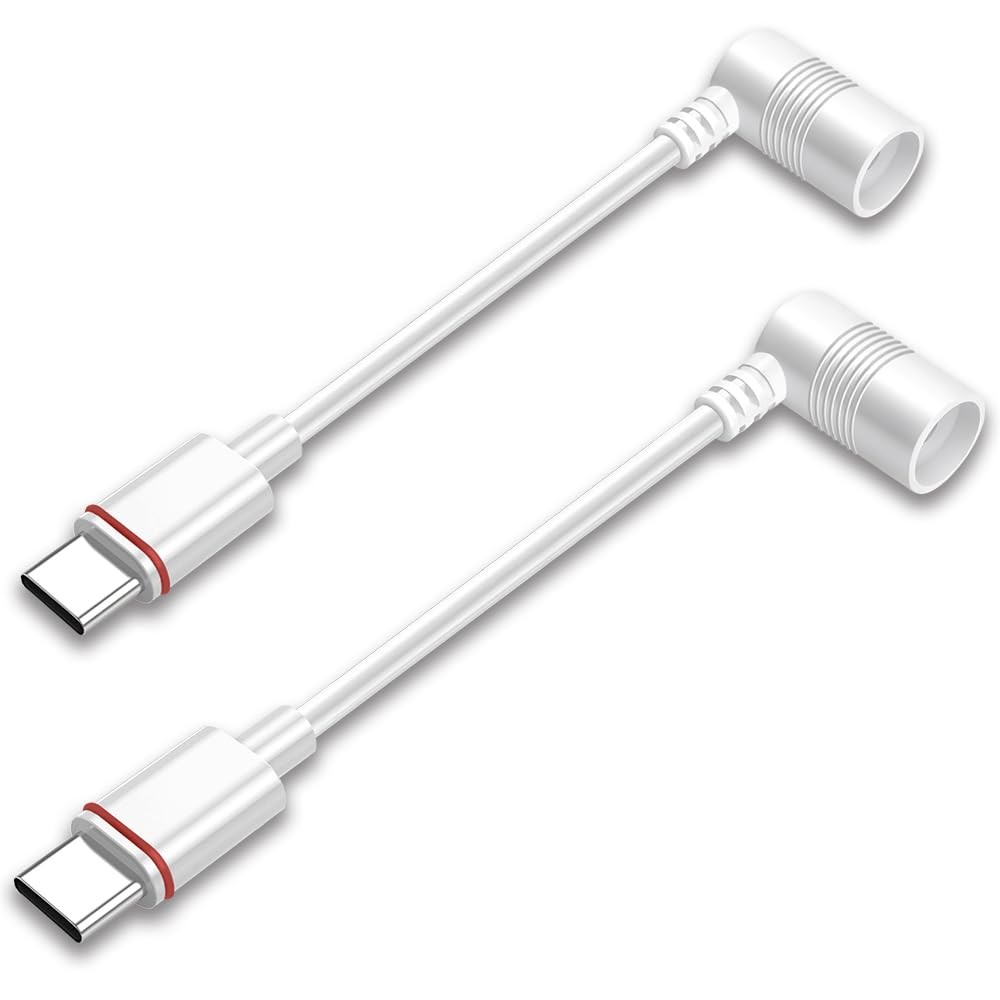 2PCS Barrel Plug to USB-C Adapter for Ring USB C Outdoor Cameras, Barrel Adapter