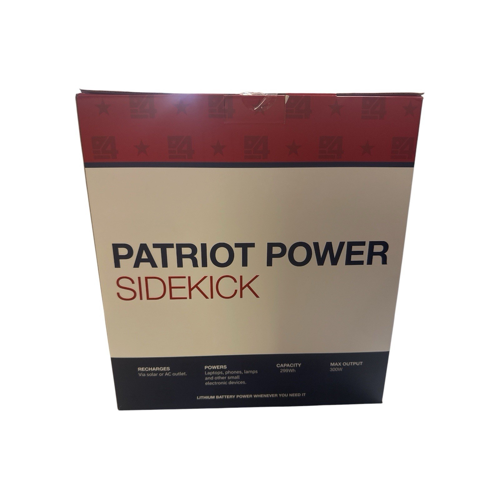 4Patriot Power Sidekick D320-299WH Power Bank Generator (without Solar Panel)