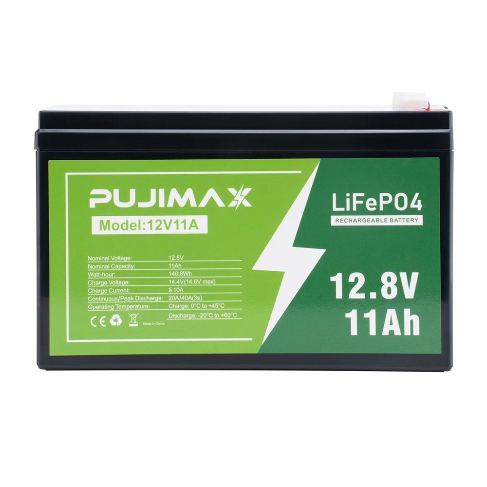 12V 11Ah LiFePO4 Lithium Battery Built-in BMS 5000+ Cycles For Solar Power RV