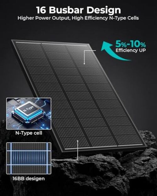 00 Watt Solar Panel6BB N-Type2V00W Solar Panels with 25.6% High 1 100W