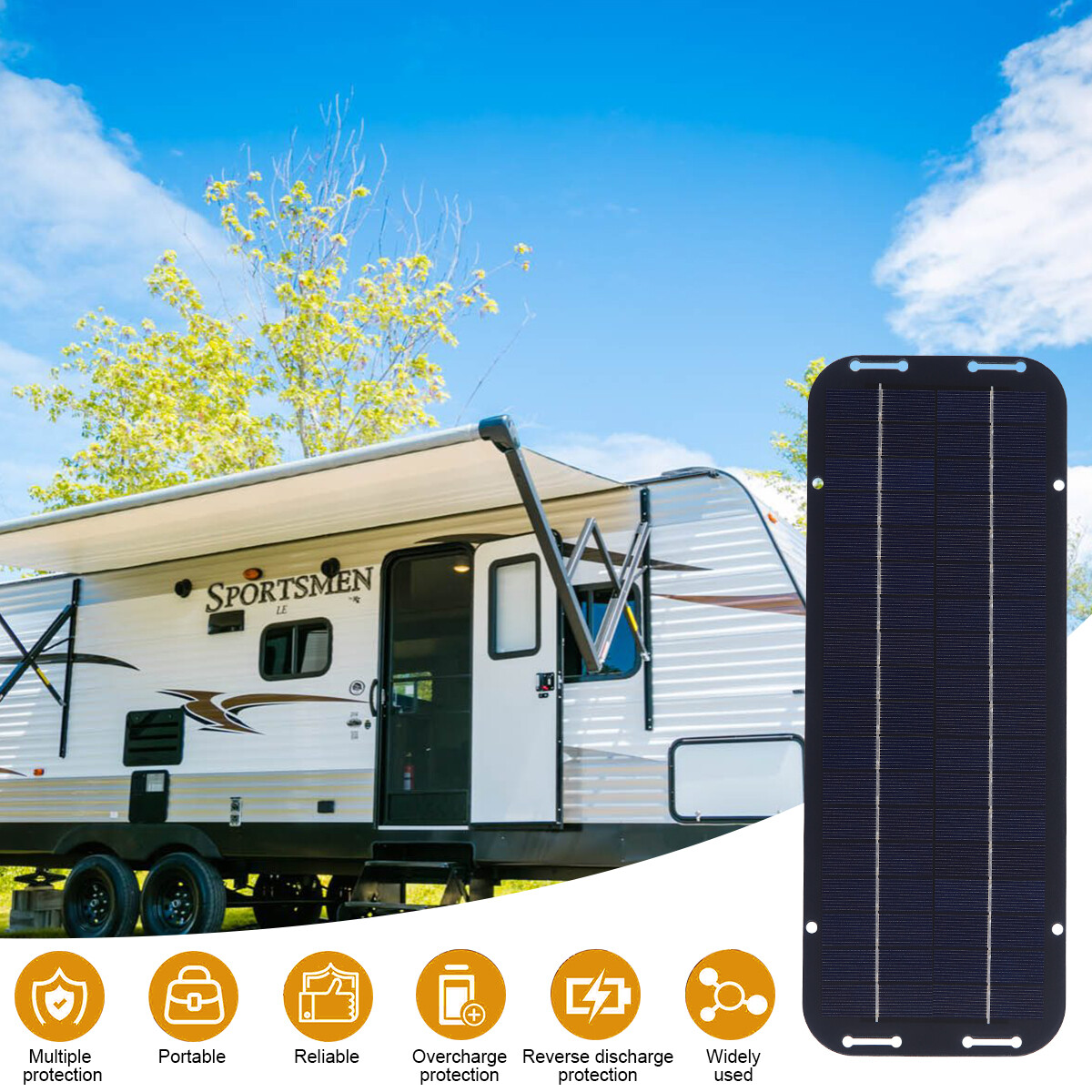 30W Solar Panel Kit 12V Trickle Charger Battery Charger Maintainer Boat RV Car