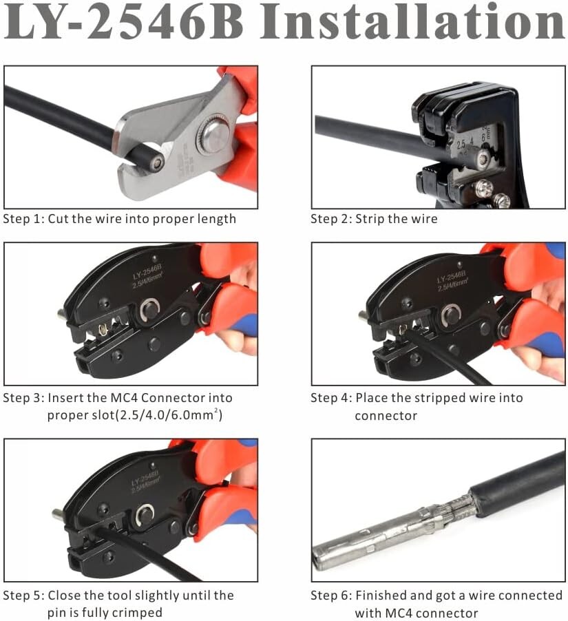 Complete Solar Crimping Tool Kit – Oxford Bag – Connectors – Cable Cutter