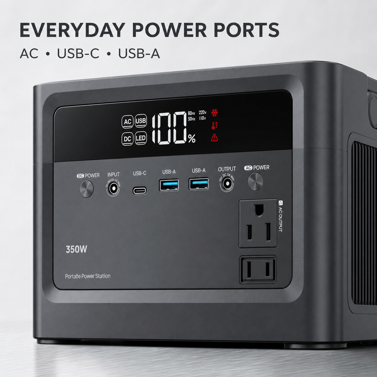 350W Surge 700W Portable Power Station 230.4Wh LiFePO4 Battery 110V AC Outlet