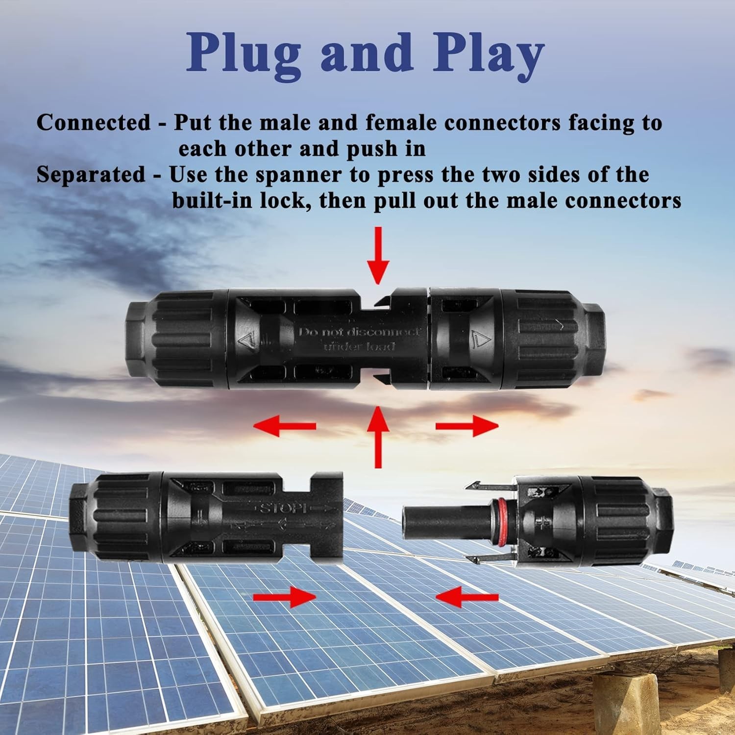 22 PCS Solar Panel Connector Kit Compatible PV Cables Waterproof