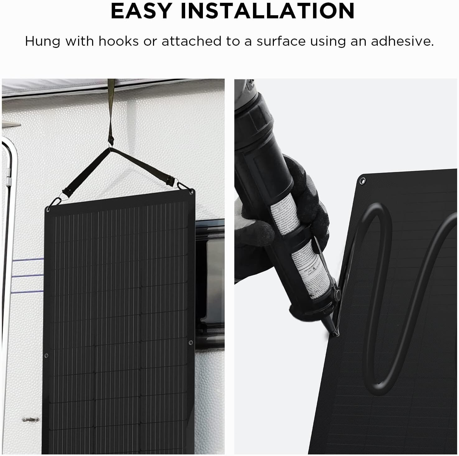 ECOFLOW 100W Outdoor IP68 Flexible Solar Panel High Efficiency Roof Solar Module