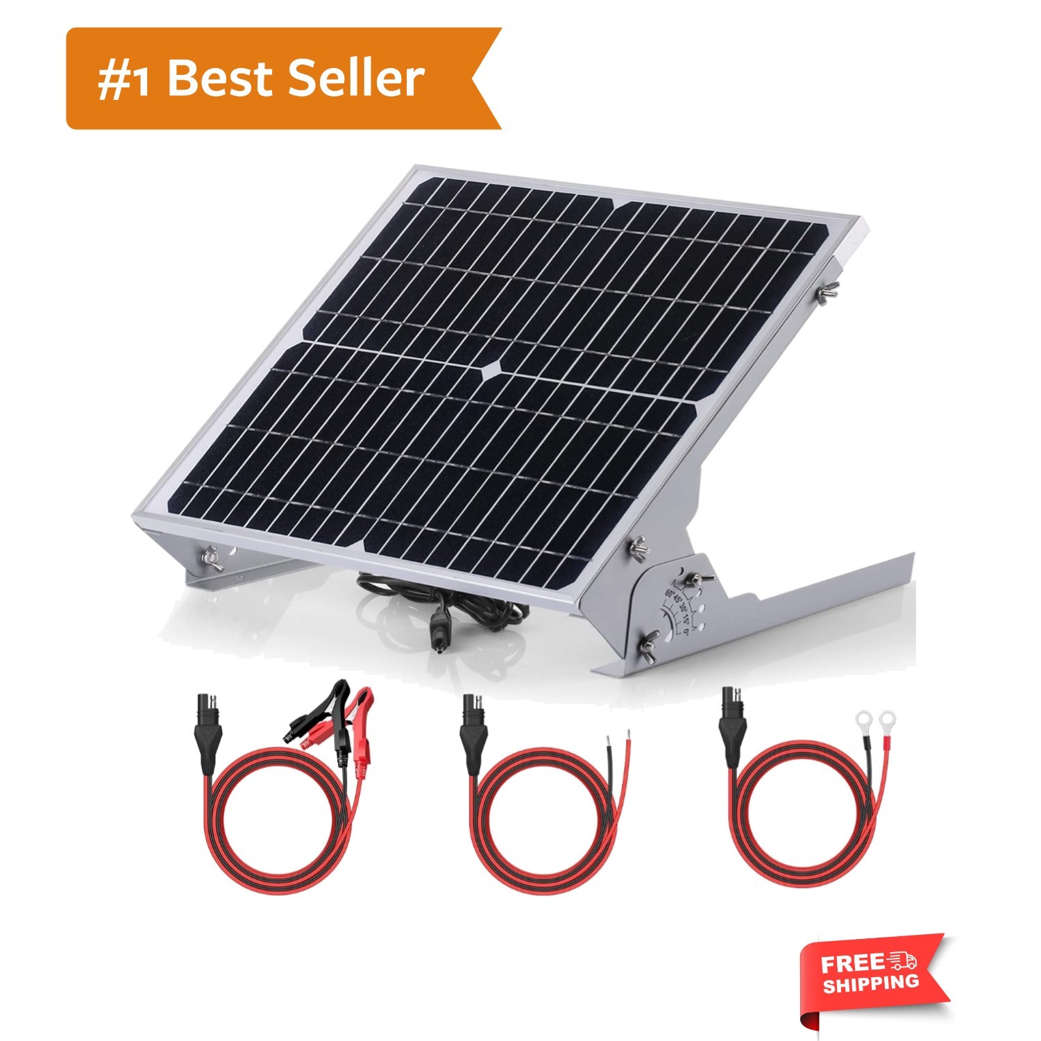 20W 12V Solar Battery Charger Maintainer, Built-in Smart MPPT Charge Controll…