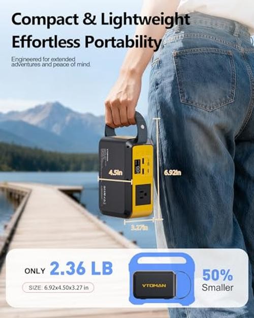 Jump 100 Portable Power Station Solar Generator LiFePO4 Battery Power Yellow