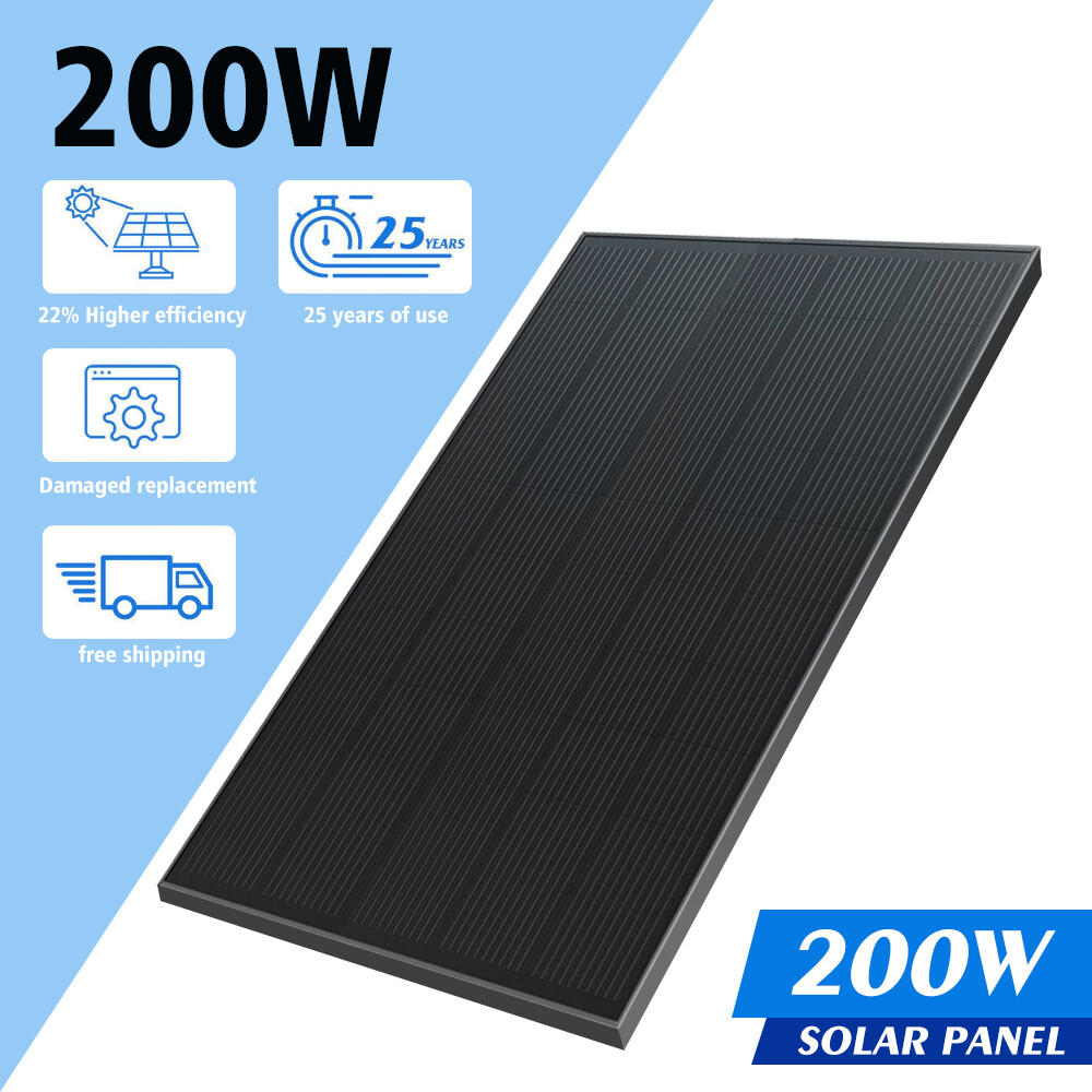 200W Watt 12V Mono Solar Panel Charging Battery Power Camp Off-Grid RV Home Boat