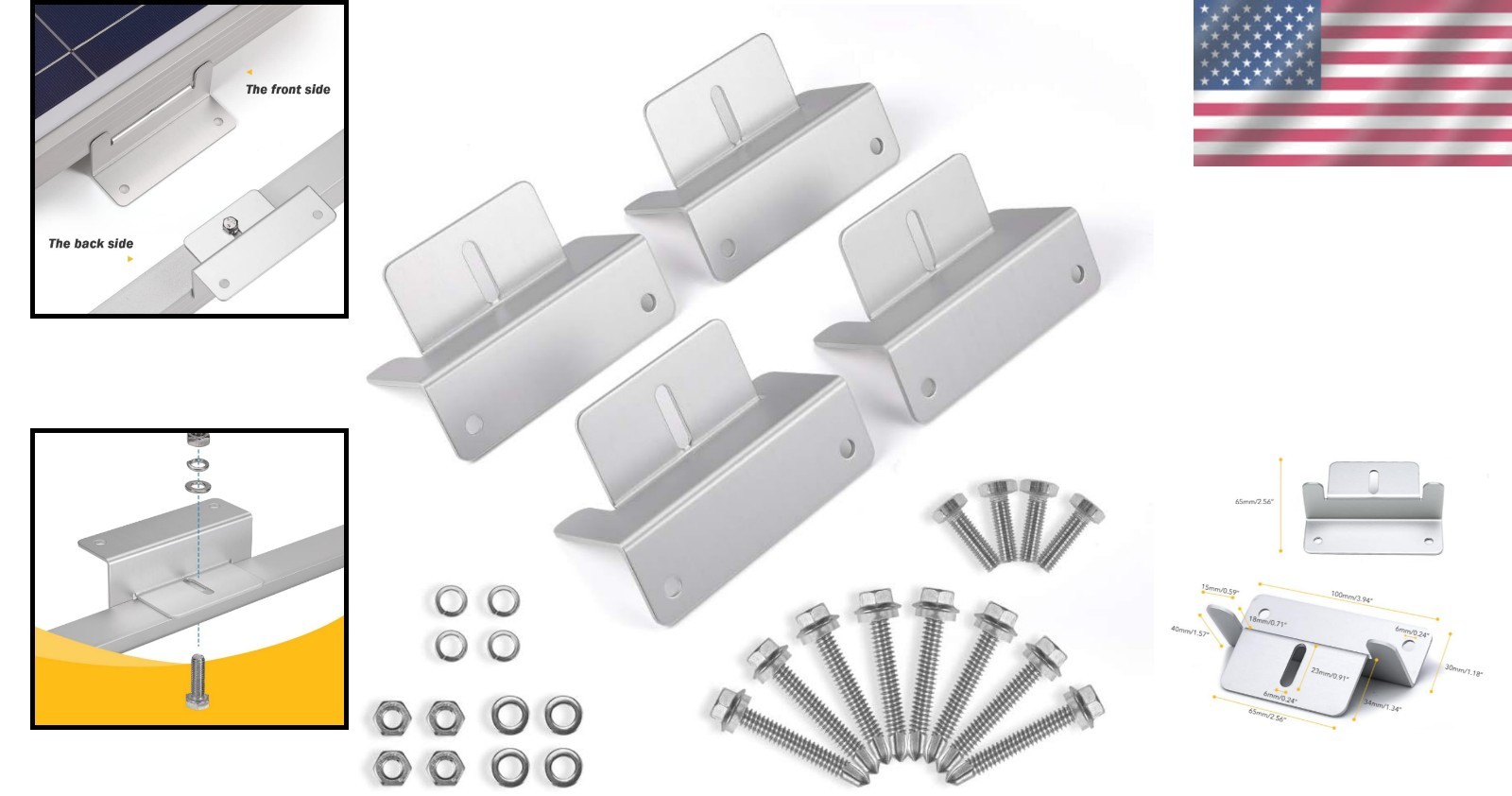 Powder-Coated Z Brackets for Safe Solar Panel Mounting – Fits 100W-300W Units